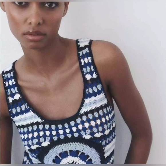 NEW Zara Contrast Crochet Knit Midi Dress – Size S (no tag ) - Picture 6 of 16